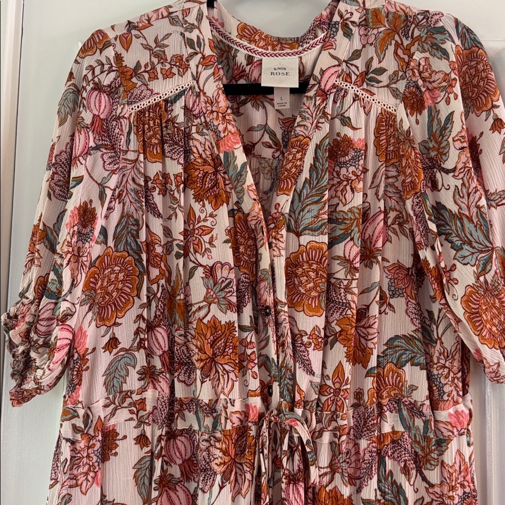 Knox Rose Women’s Multicolor Floral Short Sleeve Maxi Dress - Picture 4 of 13